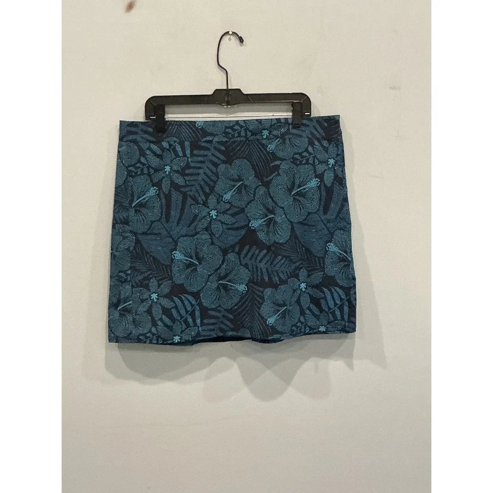 RipSkirt Womens Rip Away Wrap Skirt XL Blue Teal Maui Moonlight Hibiscus Beach